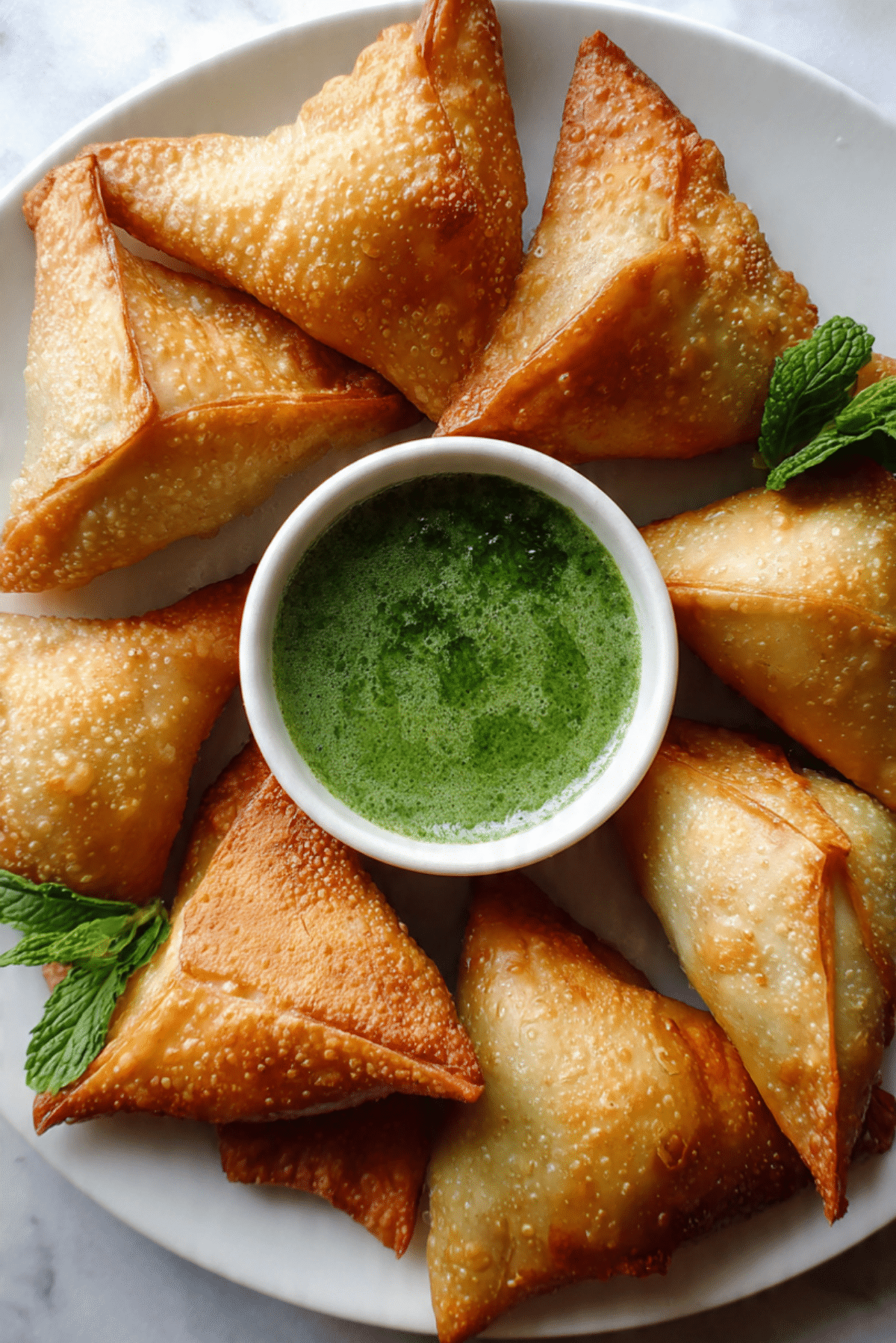 Baked Samosas with Mint Chutney Recipe