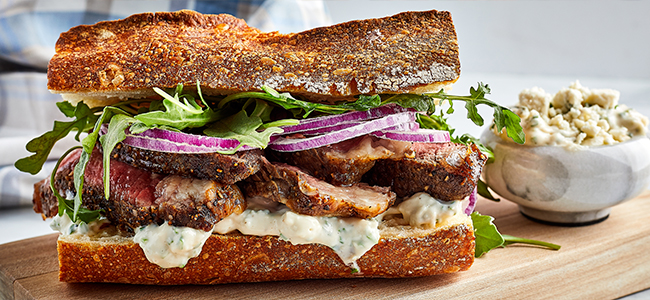 Blue Cheese Steak Sandwich with the Works Recipe Kitchen