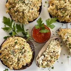 Crab and Brie Casserole with Wild Mushroom Crumb Topping Recipe