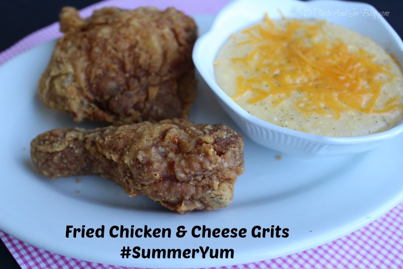 Deep-Fried Chicken with Cheddar Cheese Grits Recipe