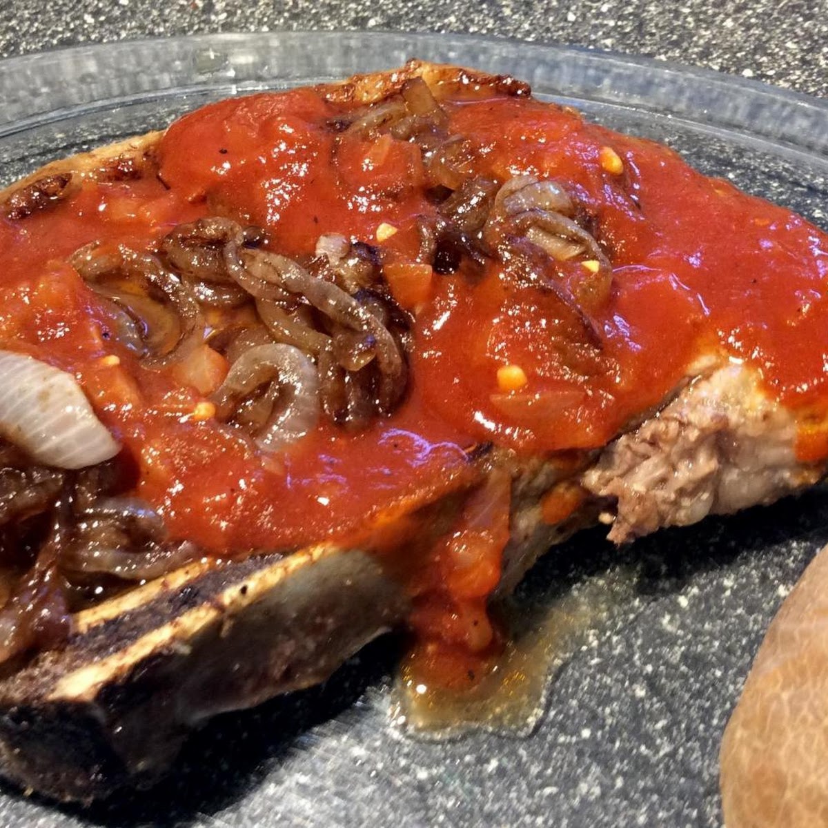 Delmonico Steaks with Balsamic Onions and Steak Sauce Recipe
