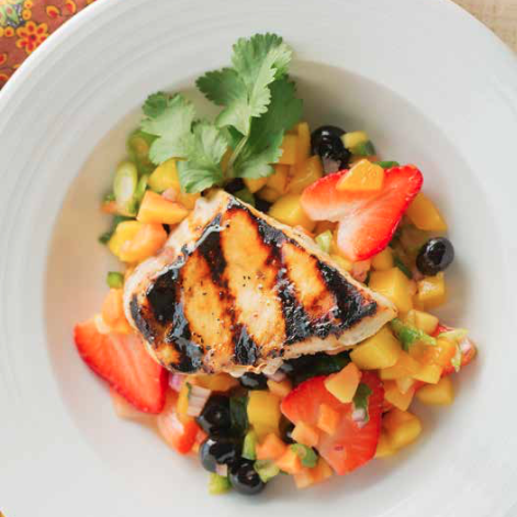 Fish with Grilled Fruit Salsa Recipe