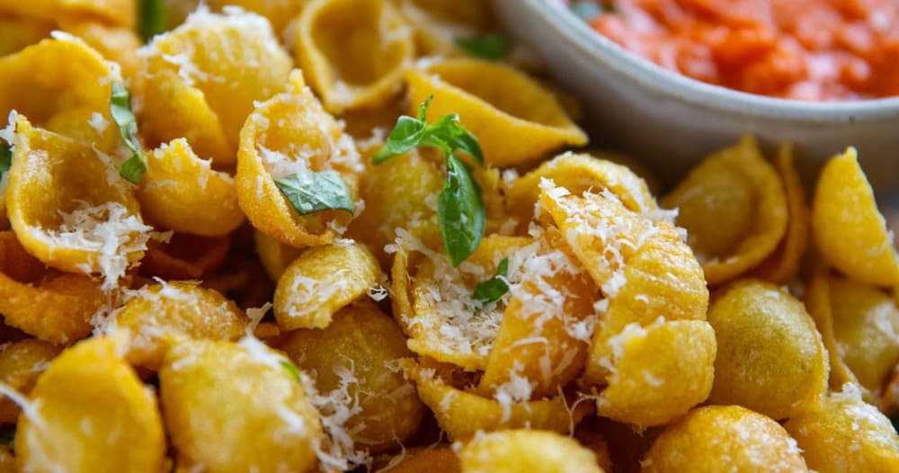 Fried Pasta Shells with Vodka Sauce Dip Recipe Kitchen