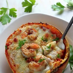 Greek-Style Spaghetti Squash with Shrimp Recipe
