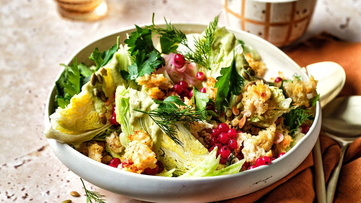Iceberg Prairie Salad with Smoky Green Chile Ranch Dressing Recipe