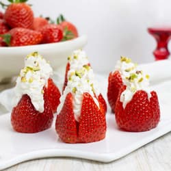 Limoncello Macerated Strawberries with Mascarpone and Pistachios Recipe