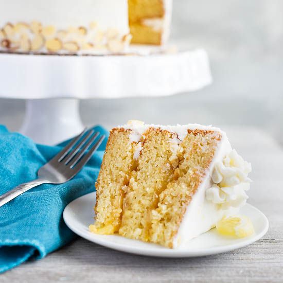 Mini Almond Cake with Lemon Curd and Buttercream Frosting Recipe