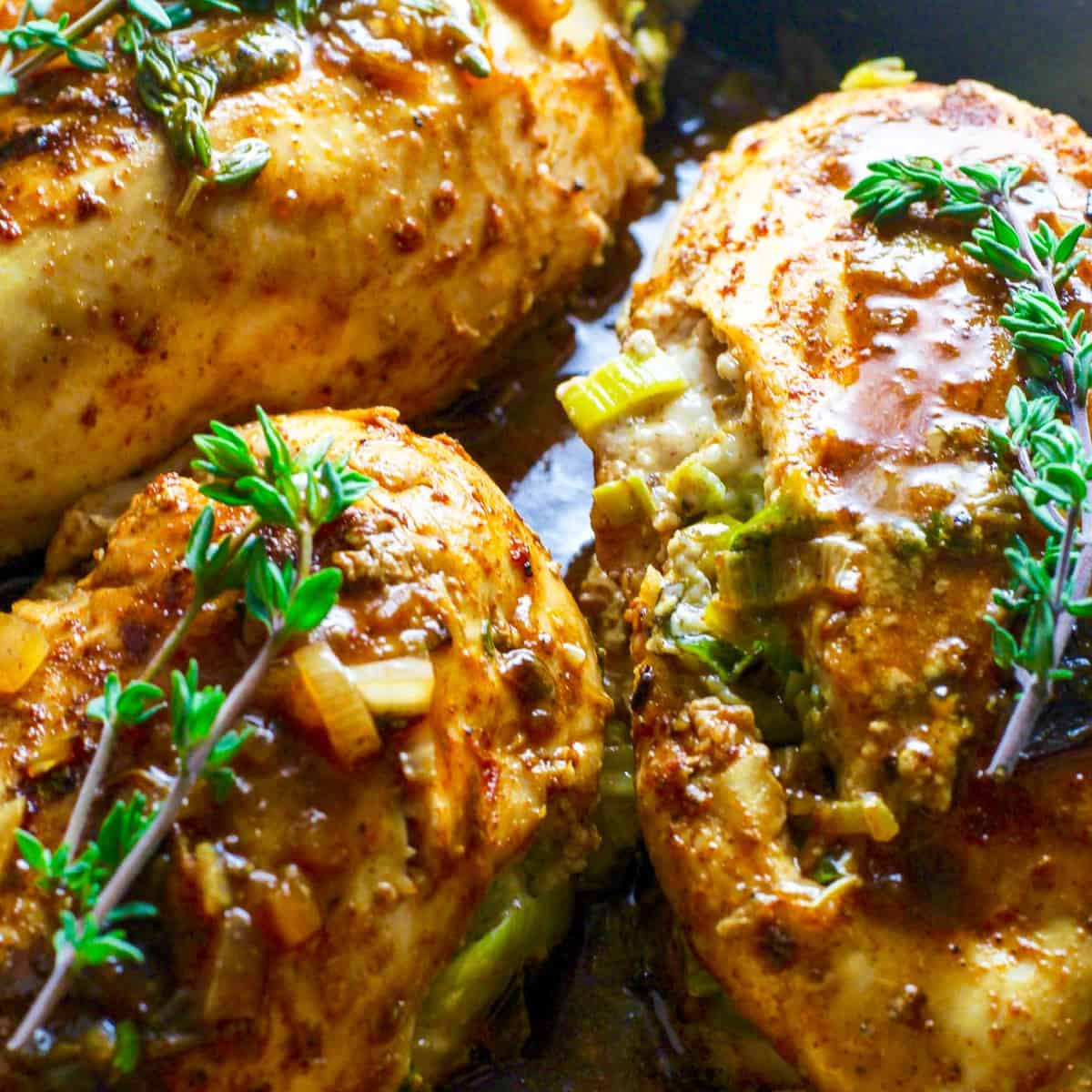 Pan-Roasted Chanterelle and Gorgonzola Stuffed Chicken Breast Recipe