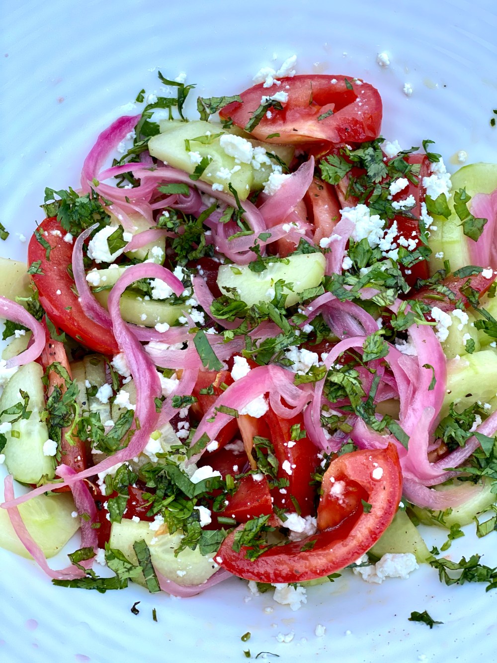 Pickled Cucumber Salad with Red Onions and Feta Recipe