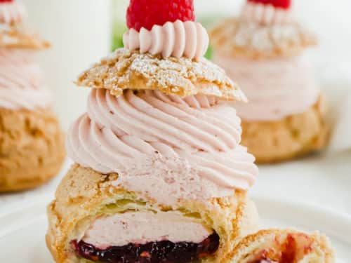 Raspberry and Pastry Cream Filled Puff Pastry Recipe