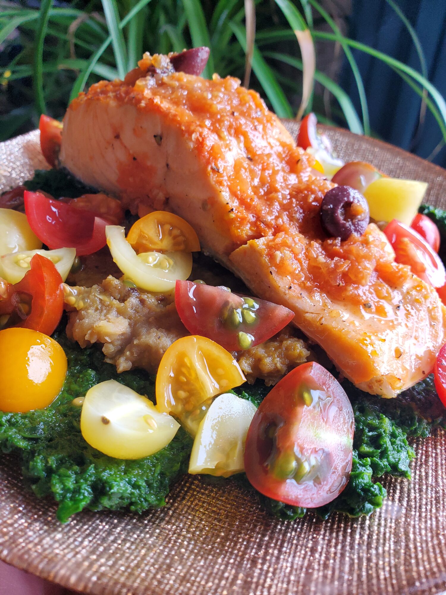 Salmon with Lentils and Red Wine Sauce Recipe