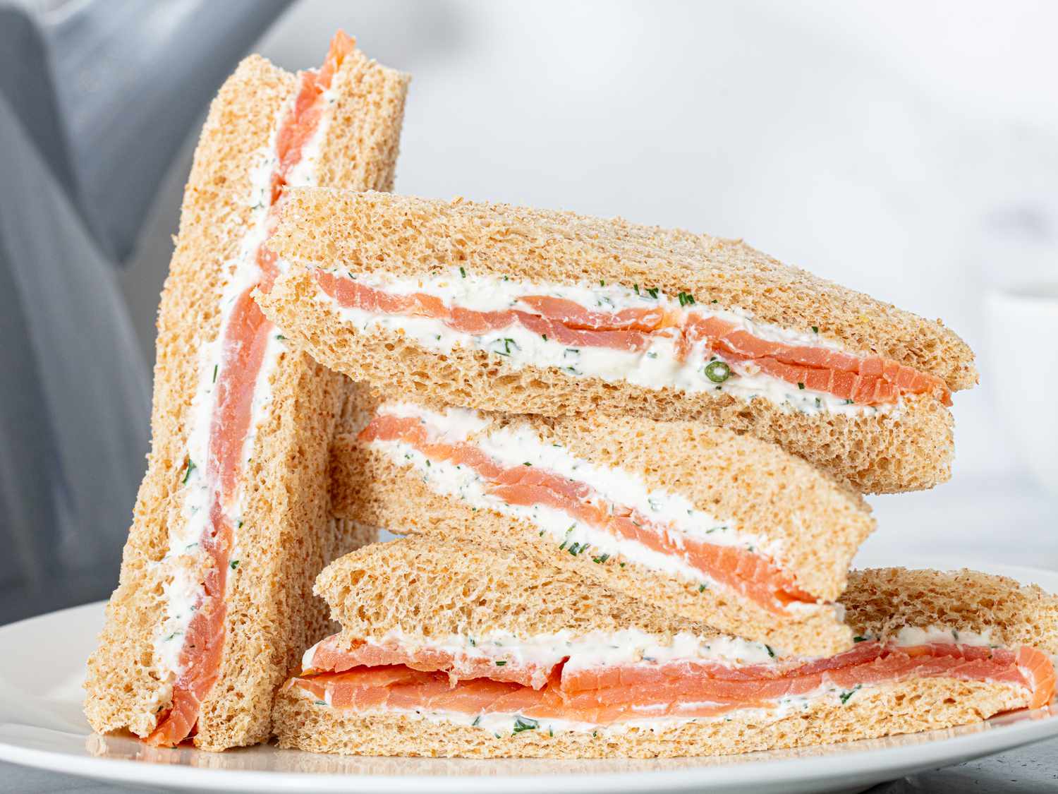 Smoked Salmon and Dill Egg Salad Tea Sandwiches Recipe