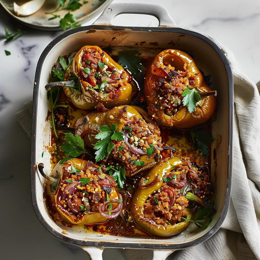 Stuffed Piquillo Peppers with Chorizo and Manchego Cheese