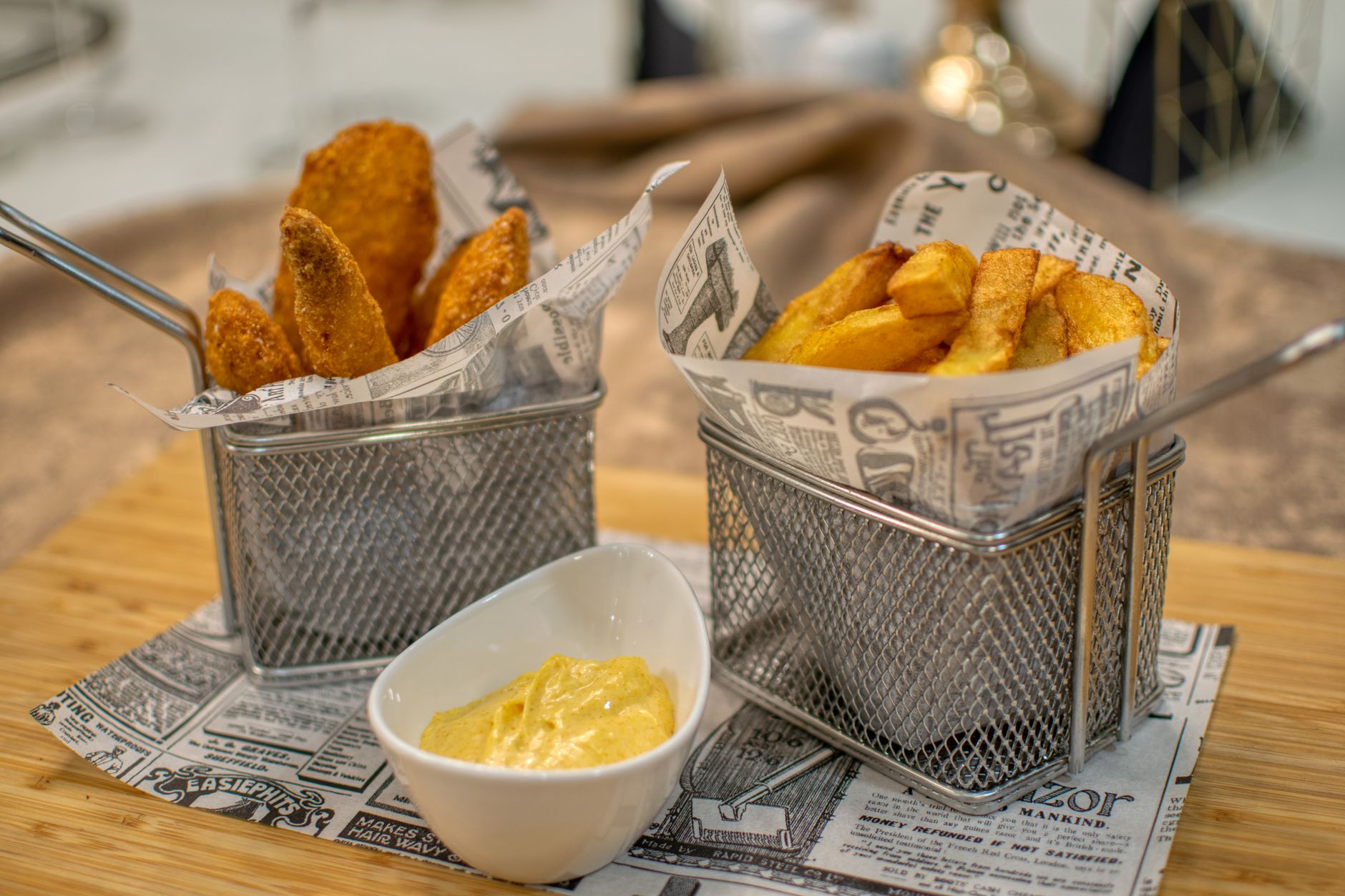 Cod Goujonettes with Salt and Malt Vinegar Aioli