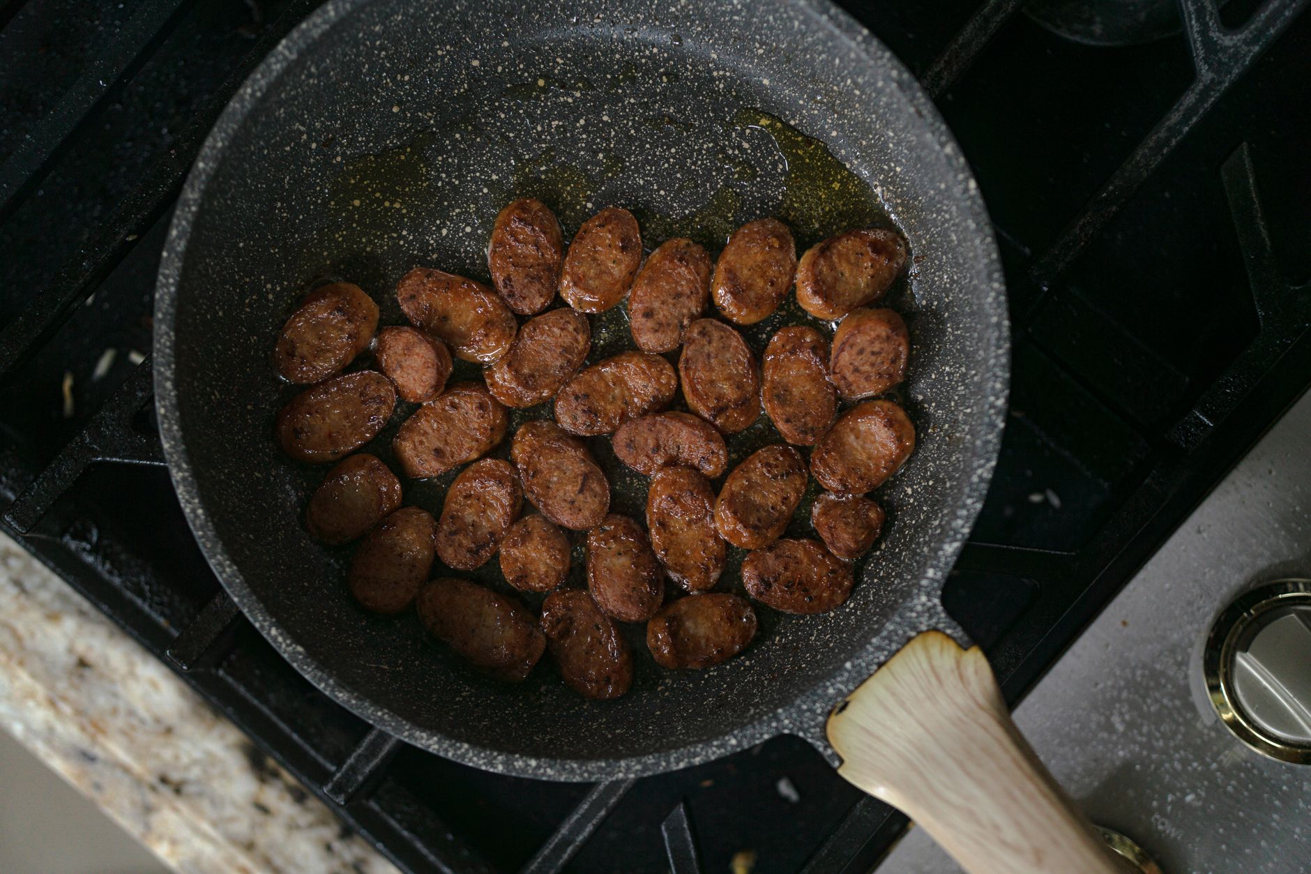 Hot Italian Sausage and Shrimp with Asiago Grits Recipe