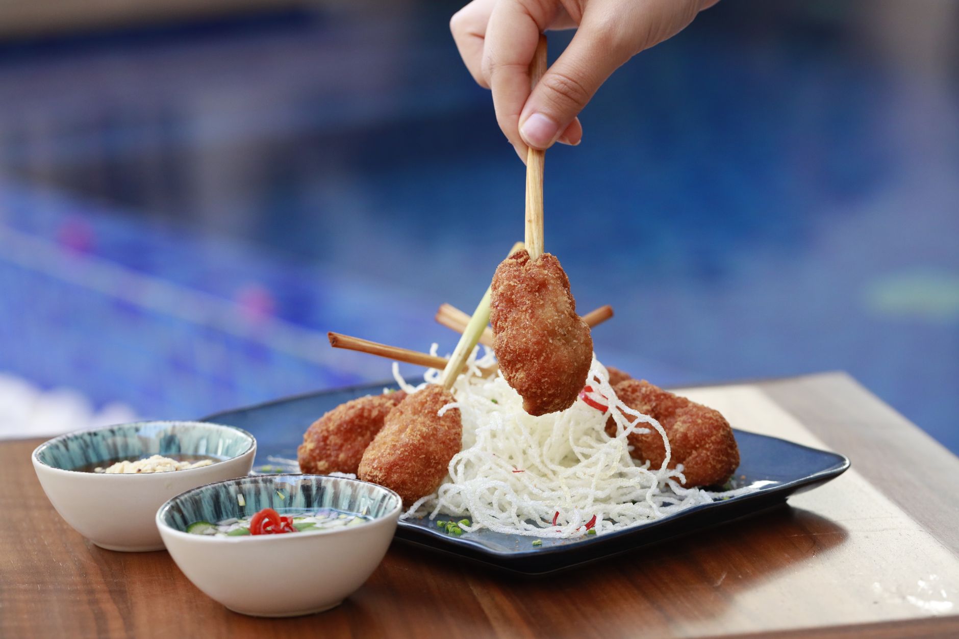 Masala Corn Dogs with Mango Dipping Sauce