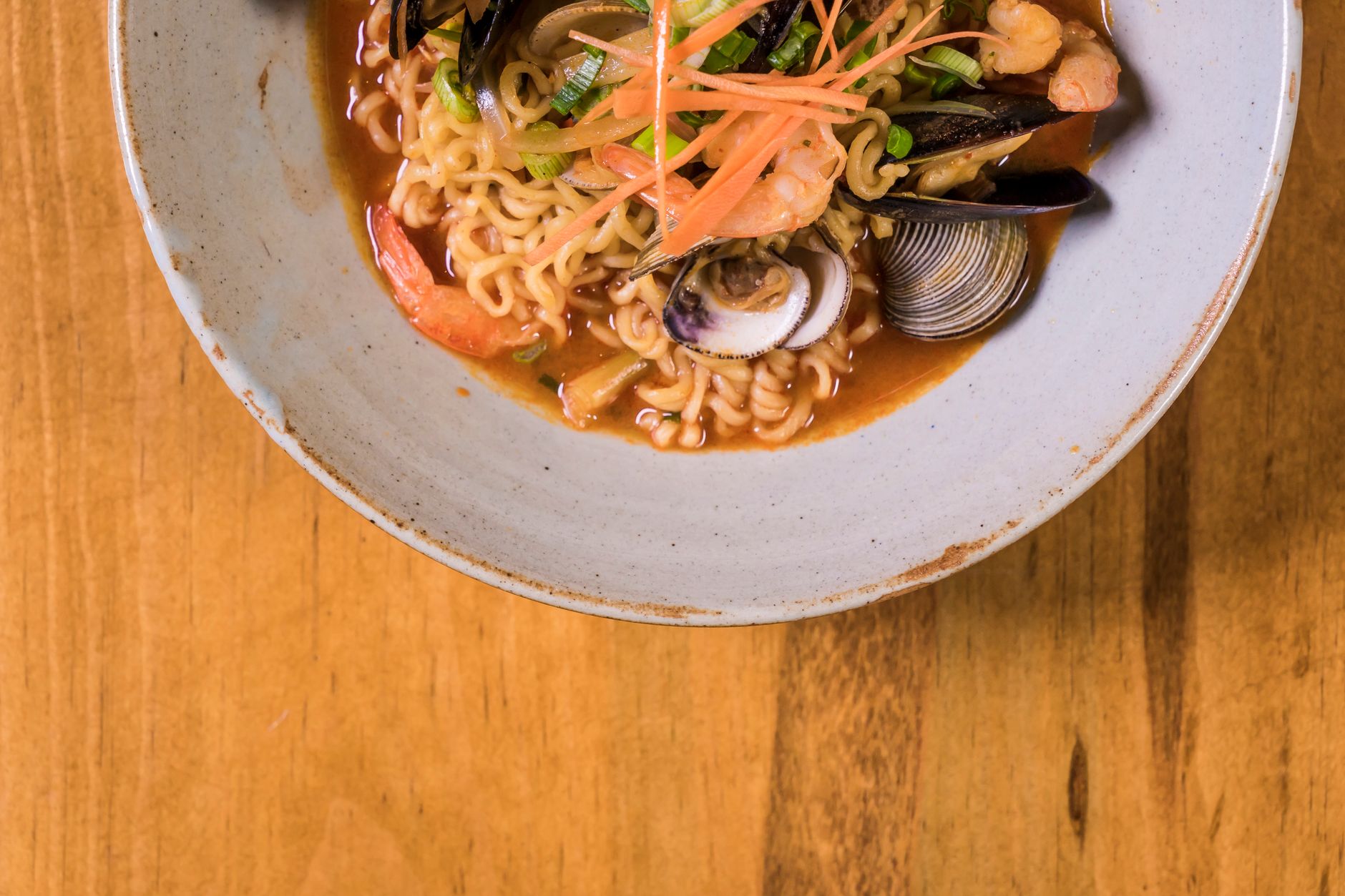 Mussels, Clams and Shrimp in Spicy Broth
