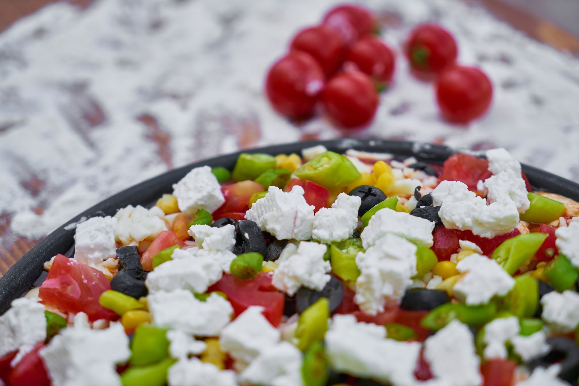 Bow Ties with Pesto, Feta and Cherry Tomatoes Recipe