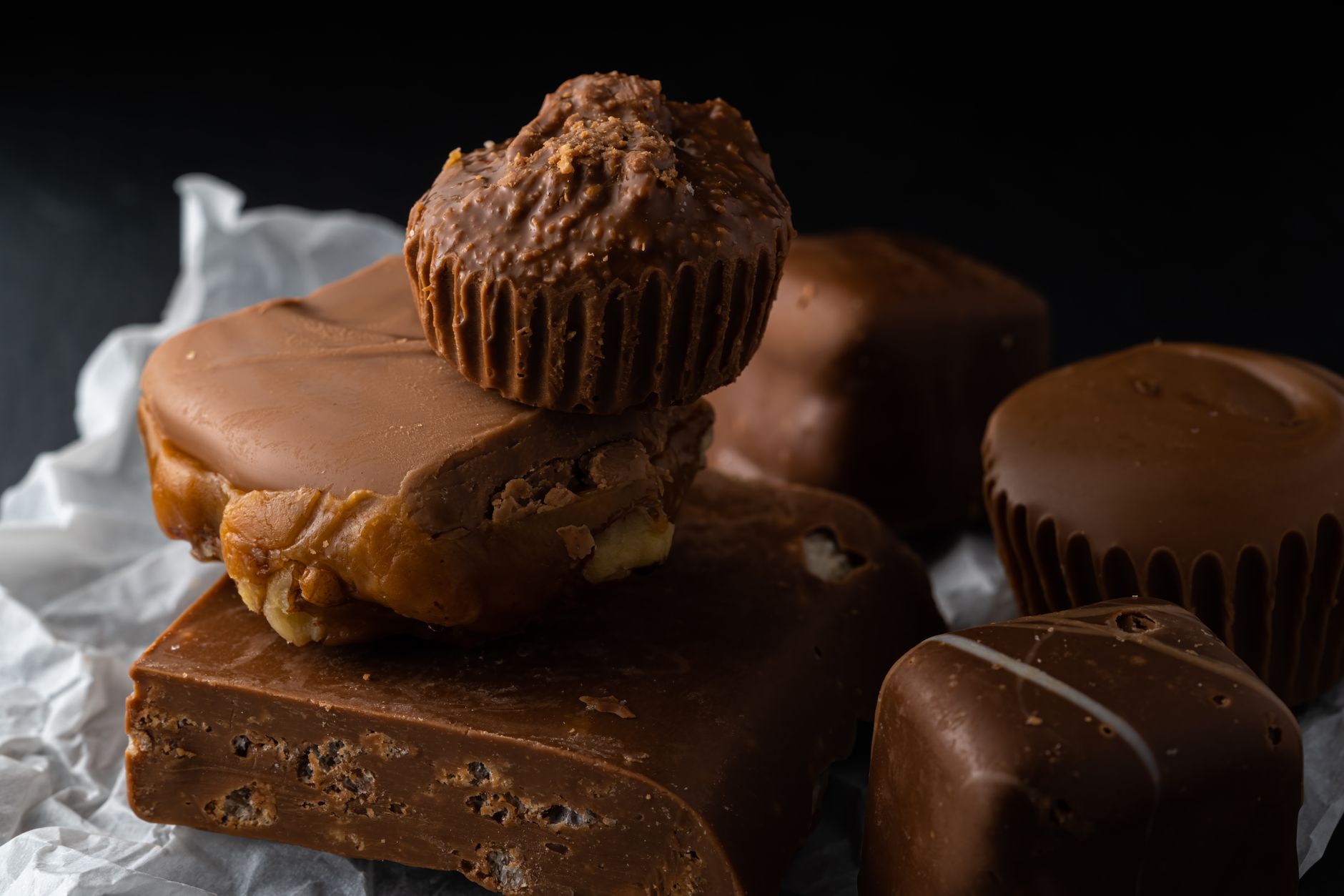 Chocolate and Peanut Butter Bars with Brûléed Marshmallow