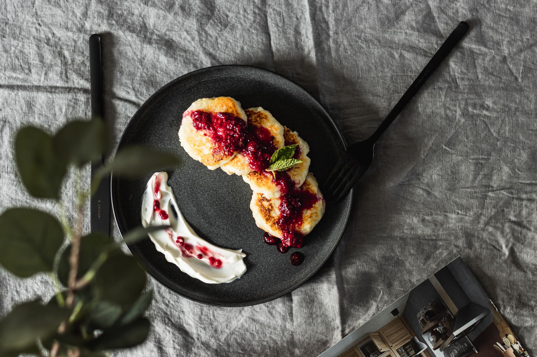 Polenta Pancakes with Warm Berry Sauce