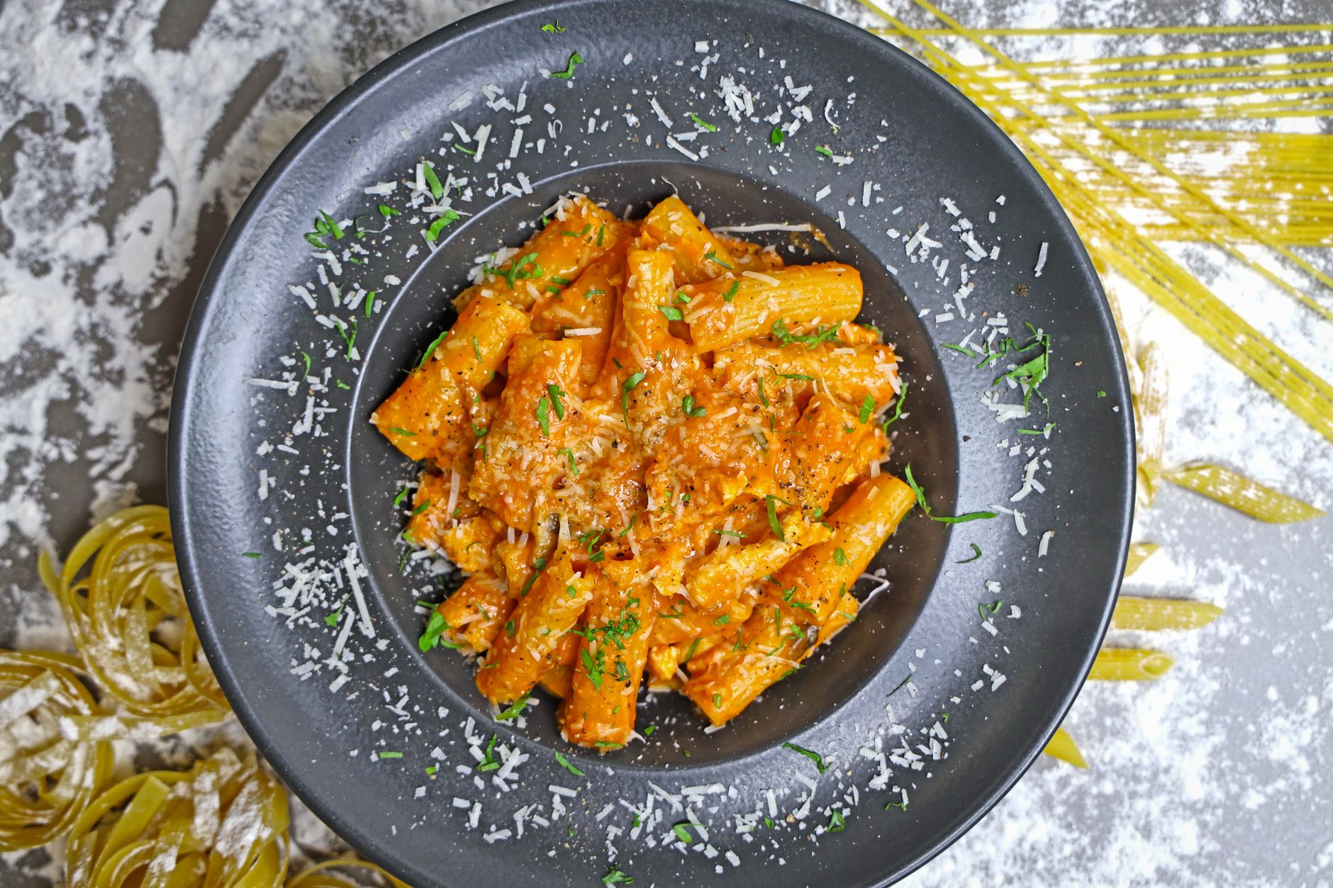 Beef Meatballs and Sauce with Rigatoni Recipe
