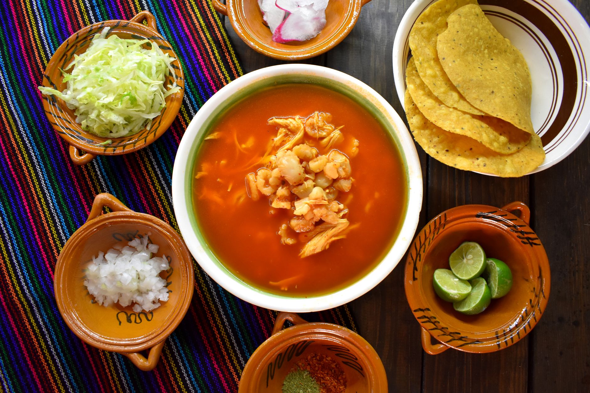 Chicken Tortilla Soup with Crispy Tortilla Strips