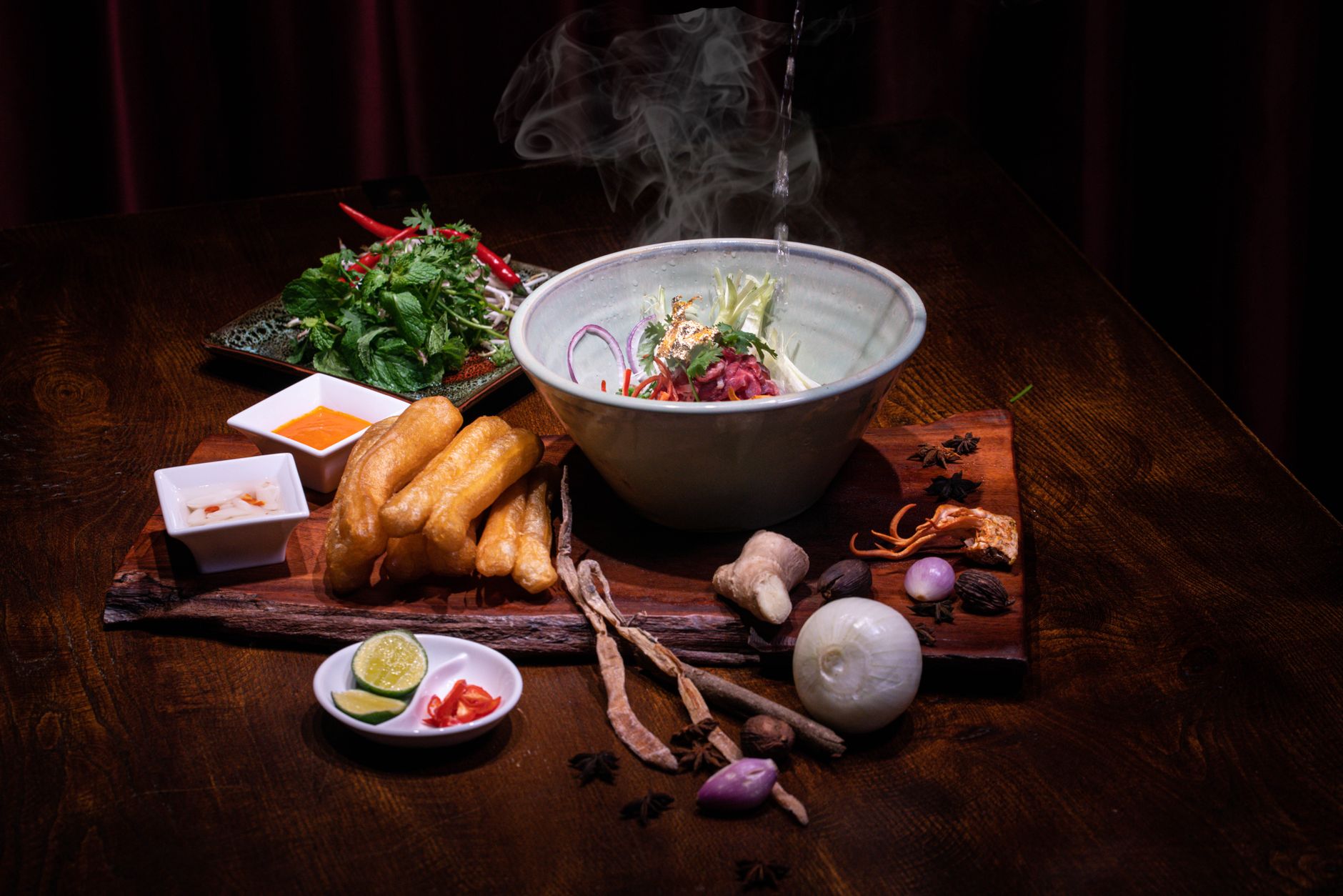 Ginger-Jalapeño Steak Soup With Fried Rice Noodles