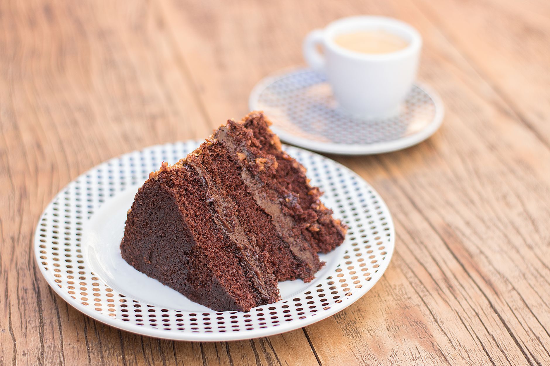 Moist Mascarpone Chocolate Cake with a Honey Cream Filling